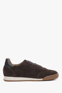 Women's Dark Brown Sneakers in Premium Italian Genuine Velour with a Flexible Sole Estro ER00118888.
