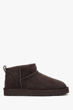Women’s Dark Brown Snow Boots made of Genuine Velour with Fur Lining Estro ER00118701.