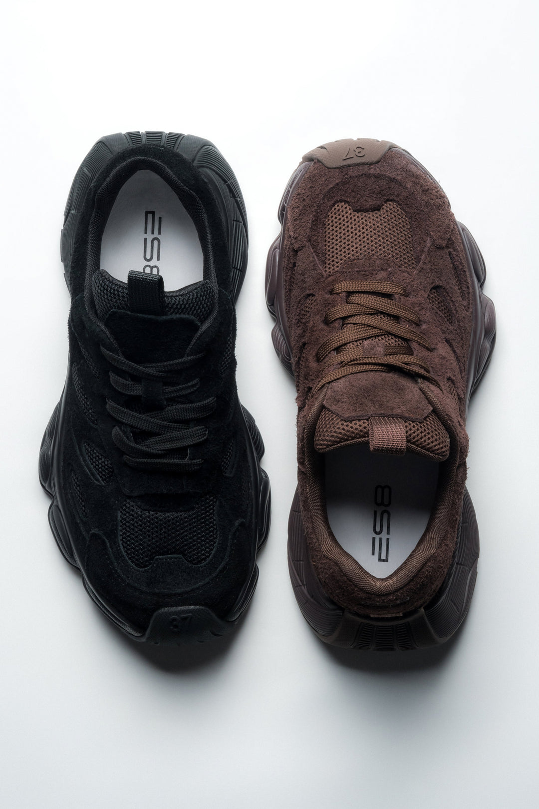 Women's premium velour sneakers by Estro – close-up on the soft texture of the genuine velour upper and detailed lacing.