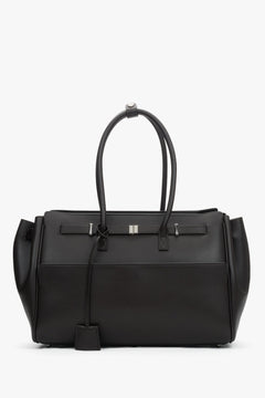 Women’s Dark Brown Structured Satchel Bag in Genuine Leather Estro ER00118936.