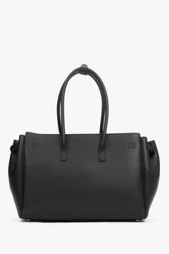 Elegant dark brown structured satchel bag in genuine leather with a timeless, sophisticated silhouette.