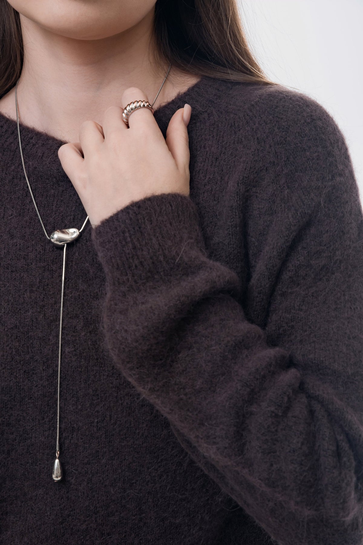Women’s dark brown sweater with an alpaca wool blend, Estro.