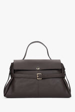 Women's Dark Brown Tote Bag made of Premium Italian Genuine Leather Estro ER00118552.