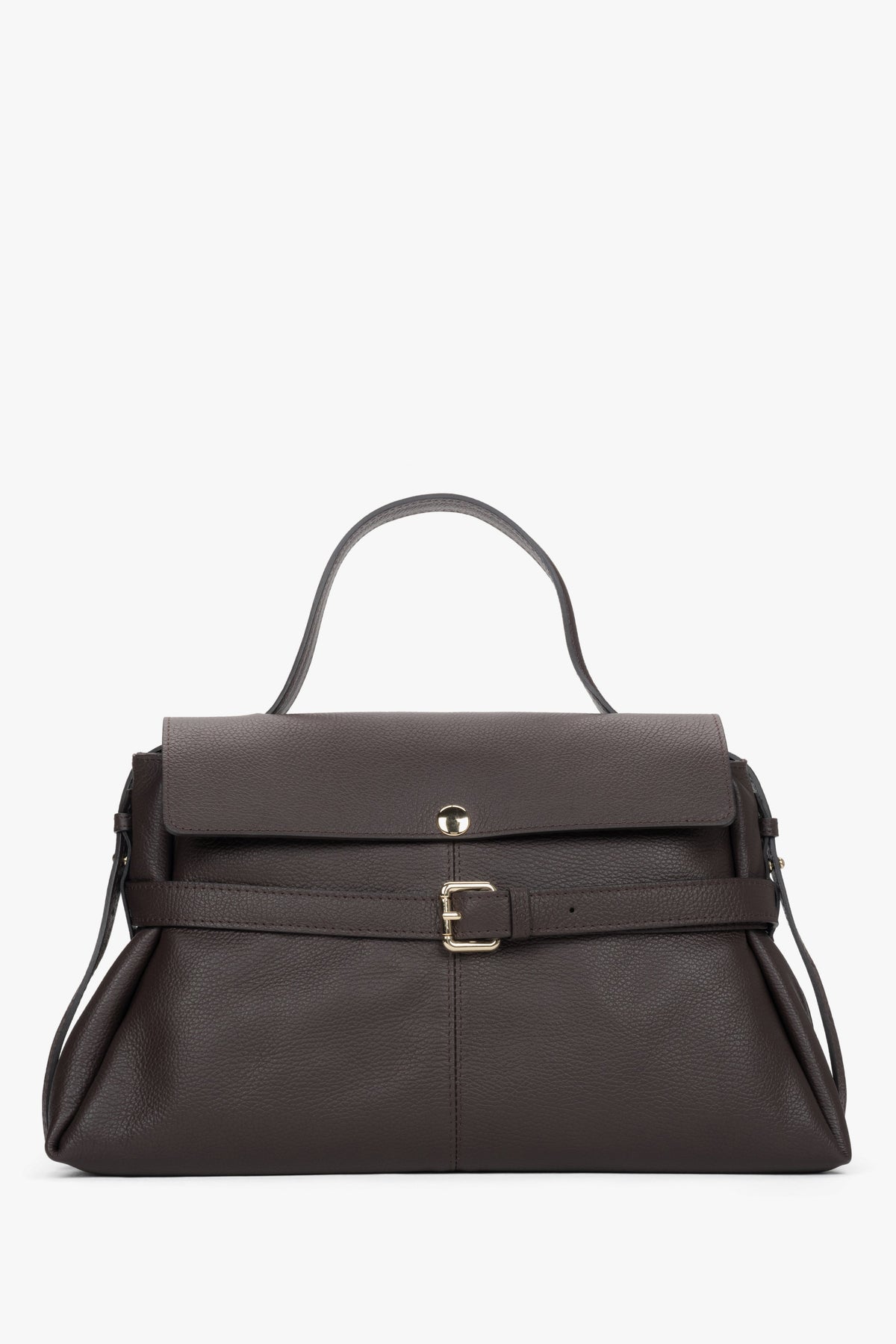 Women's Dark Brown Tote Bag made of Premium Italian Genuine Leather Estro ER00118552.