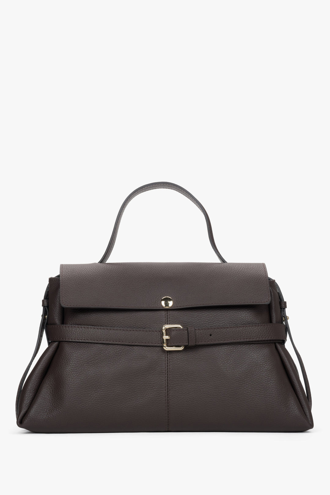 Women's Dark Brown Tote Bag made of Premium Italian Genuine Leather Estro ER00118552.