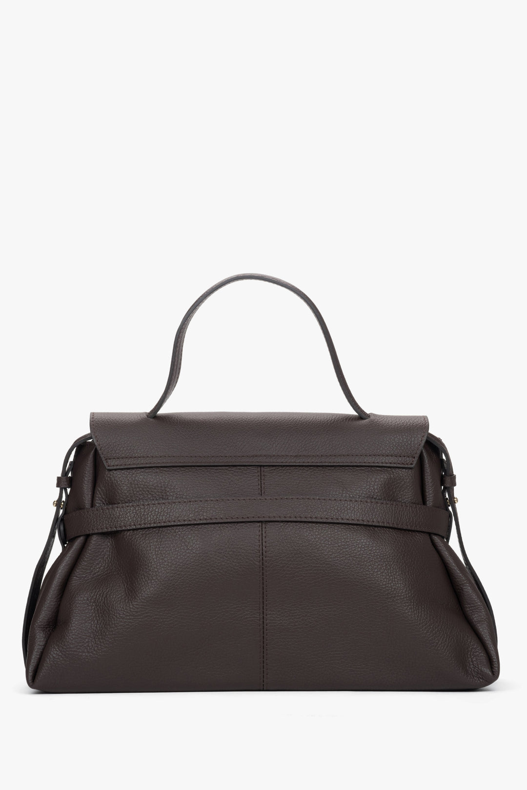 Women's dark brown tote bag made of Premium Italian genuine leather by Estro.