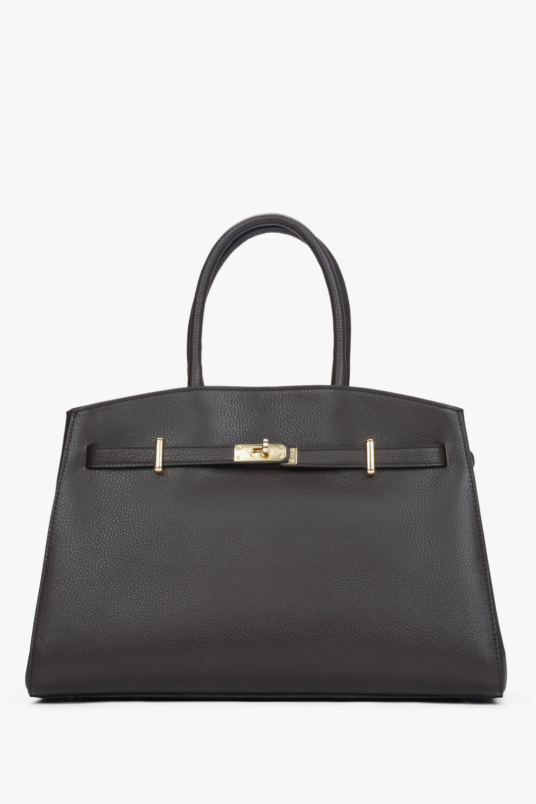 Women's Dark Brown Tote Bag made of Premium Italian Genuine Leather Estro ER00118555.