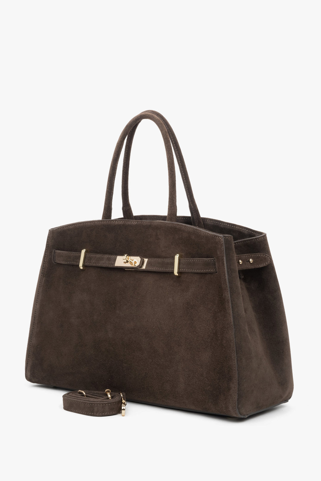 Designed in soft Italian velour, featuring a short handle and an adjustable long strap for versatile carrying.
