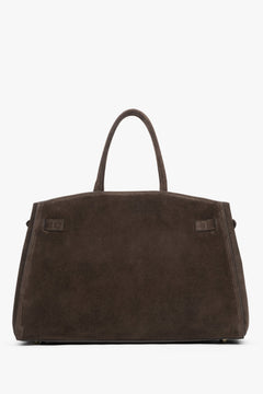Classic dark brown handbag handmade in Italy, combining premium materials with modern functionality.