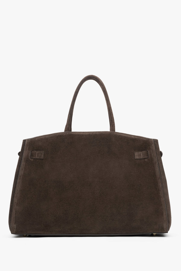 Classic dark brown handbag handmade in Italy, combining premium materials with modern functionality.