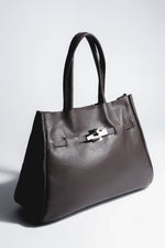 Women's Dark Brown Tote Bag in Premium Italian Genuine Leather Estro ER00120584.
