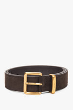 Women’s Dark Brown Velour Belt with Gold-Tone Hardware Estro ER00118263.