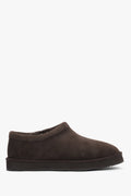 Women's Dark Brown Velour Clogs with Fur Lining Estro ER00118292.