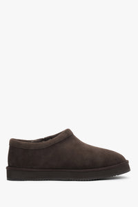 Women's Dark Brown Velour Clogs with Fur Lining Estro ER00118292.