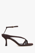 Women’s Dark Brown Velour Flip-Flop Style Sandals With Heel Estro ER00119719.