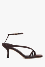 Women’s Dark Brown Velour Flip-Flop Style Sandals With Heel Estro ER00119719.