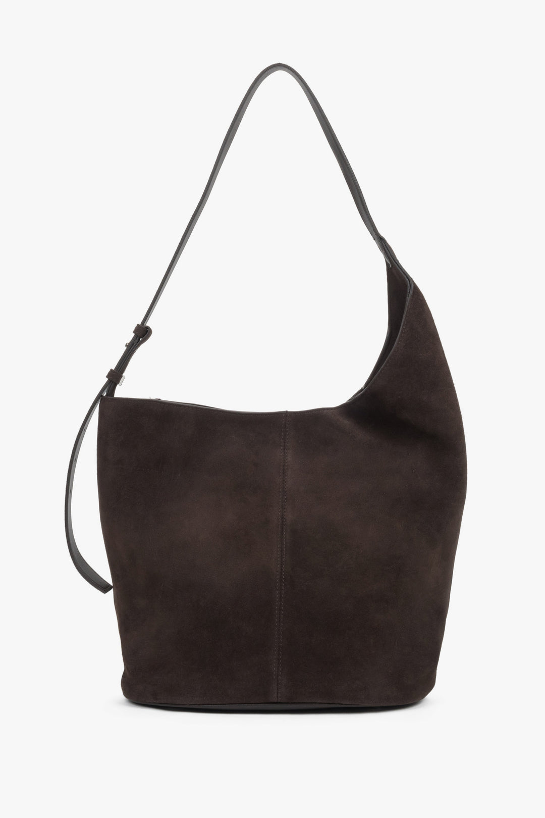 Women's dark brown velour hobo shopper bag by Estro