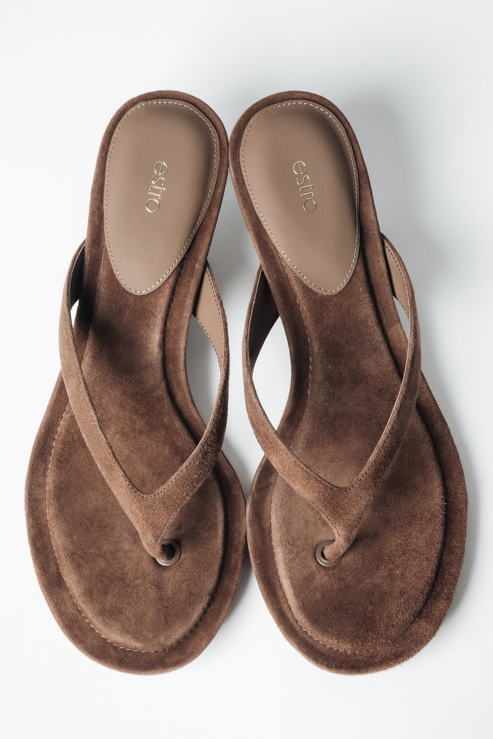 Women's dark brown velour kitten heel mules by Estro