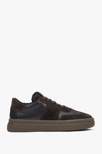 Women's Dark Brown Winter Low-Top Sneakers with Fur Lining Estro ER00116690.
