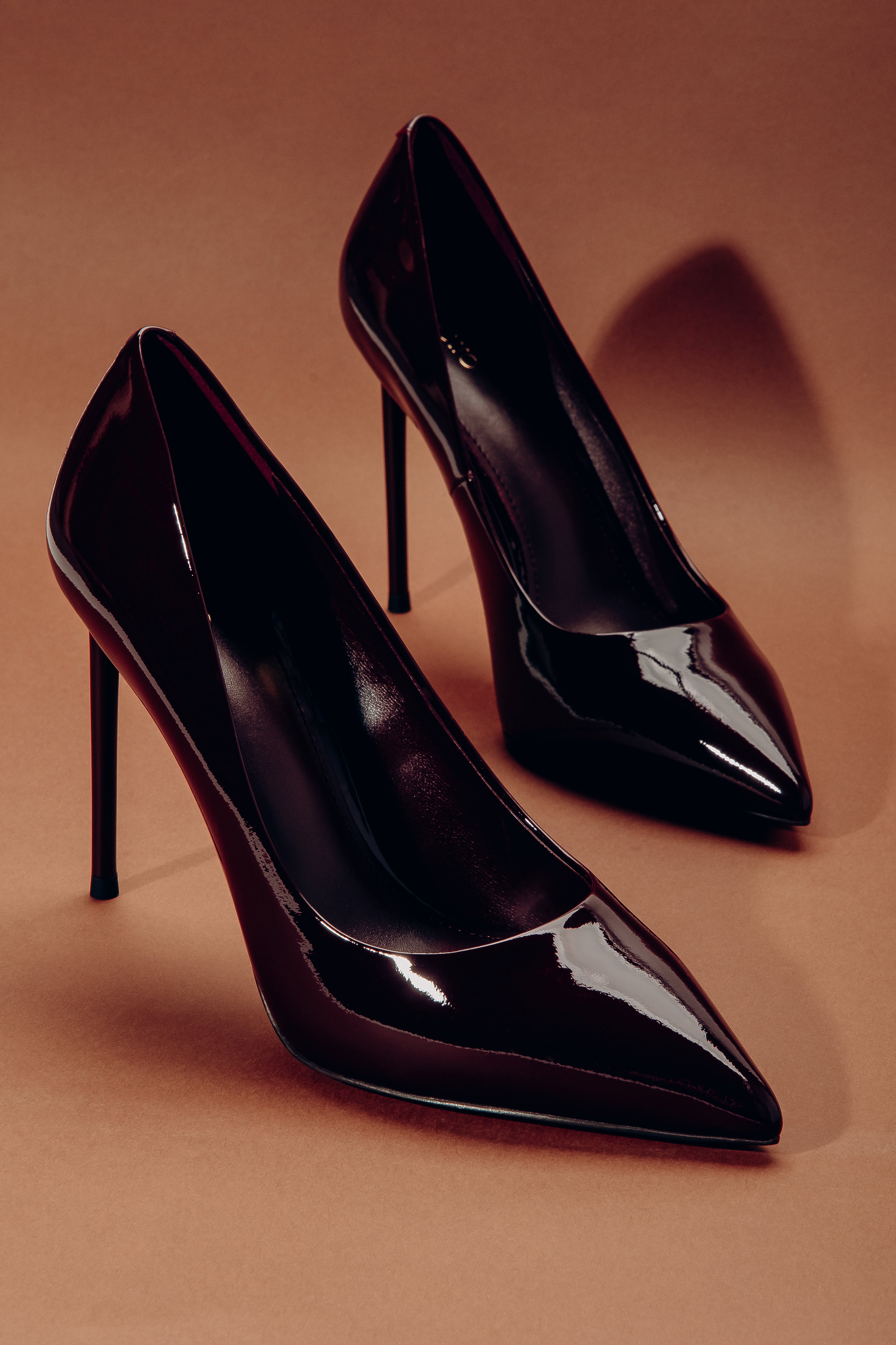 Patent Leather Women's High Heel Stilettos in Burgundy by Estro.