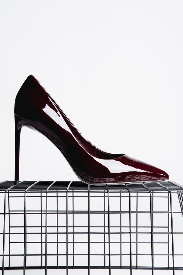 Women's Dark Burgundy High Heels Pumps made of Genuine Patent Leather Estro ER00120684.