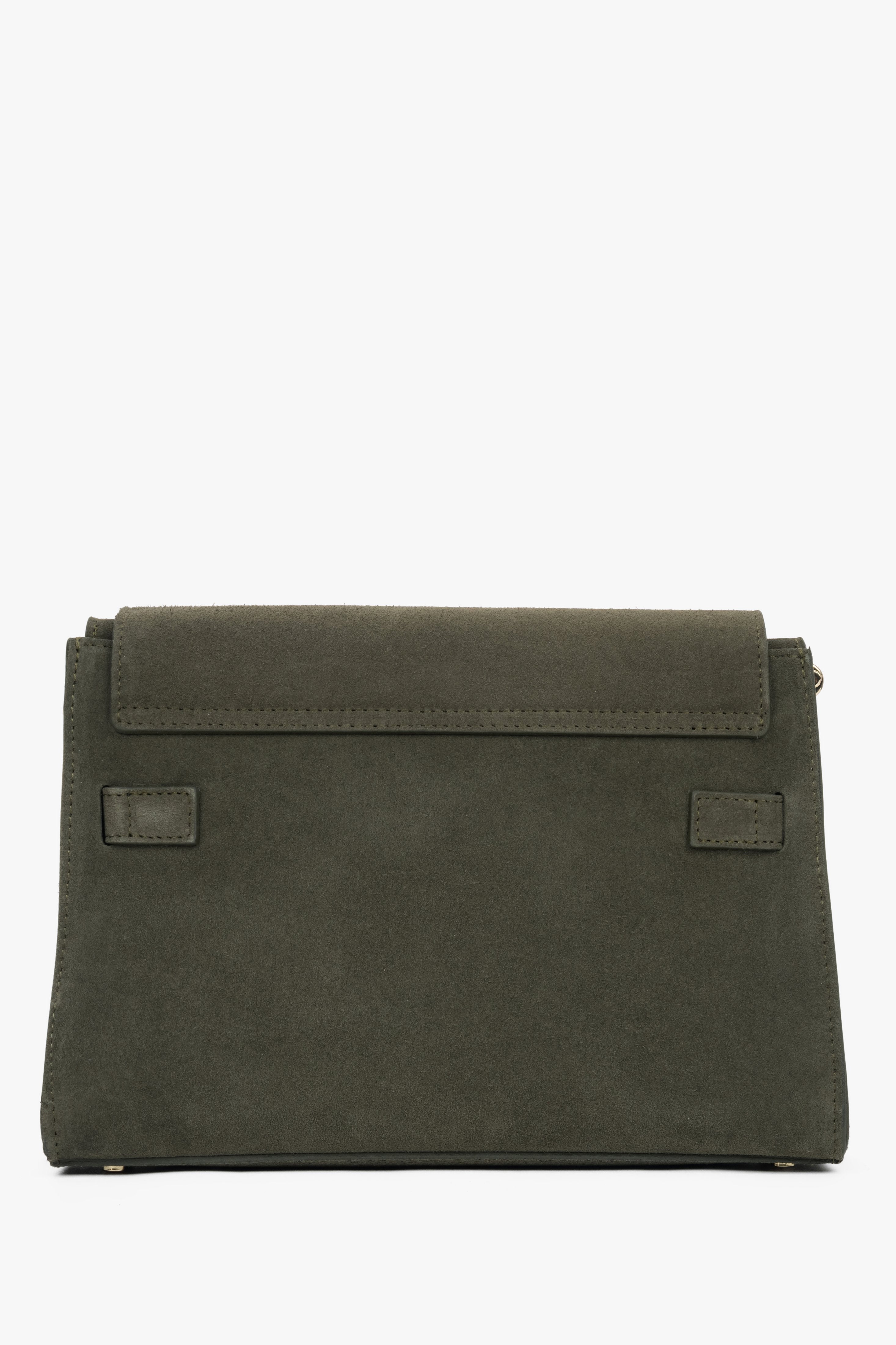 Dark green women’s shoulder bag made of Premium Italian genuine velour.