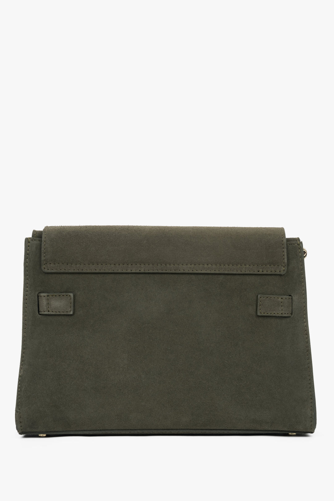 Dark green women’s shoulder bag made of Premium Italian genuine velour.