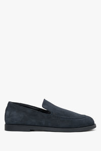 Women’s Dark Grey Barefoot Loafers in Premium Italian Genuine Velour Estro ER00120692.