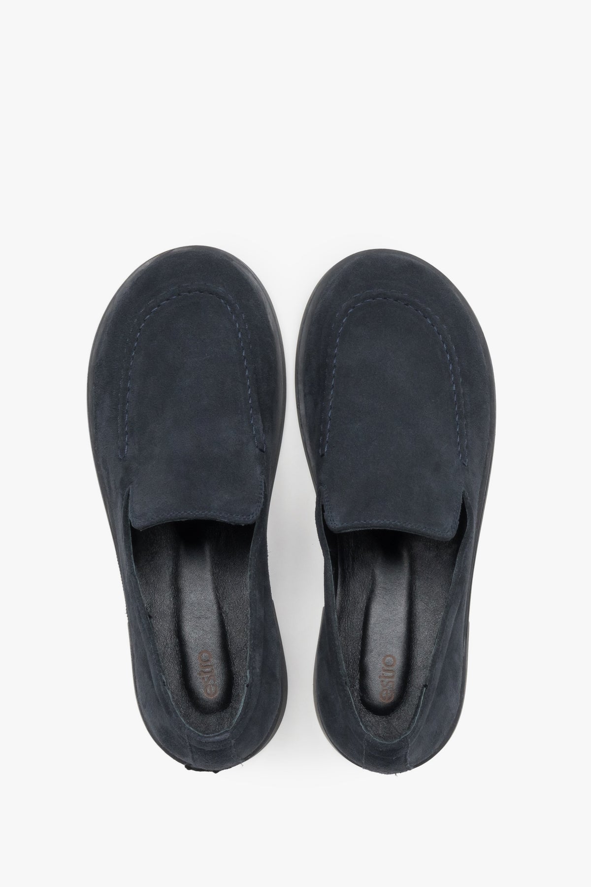 Top view showcasing the soft velour texture and refined dark grey shade.