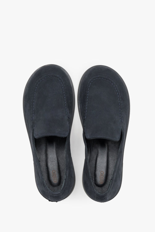 Top view showcasing the soft velour texture and refined dark grey shade.