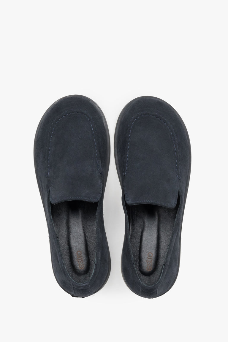 Top view showcasing the soft velour texture and refined dark grey shade.
