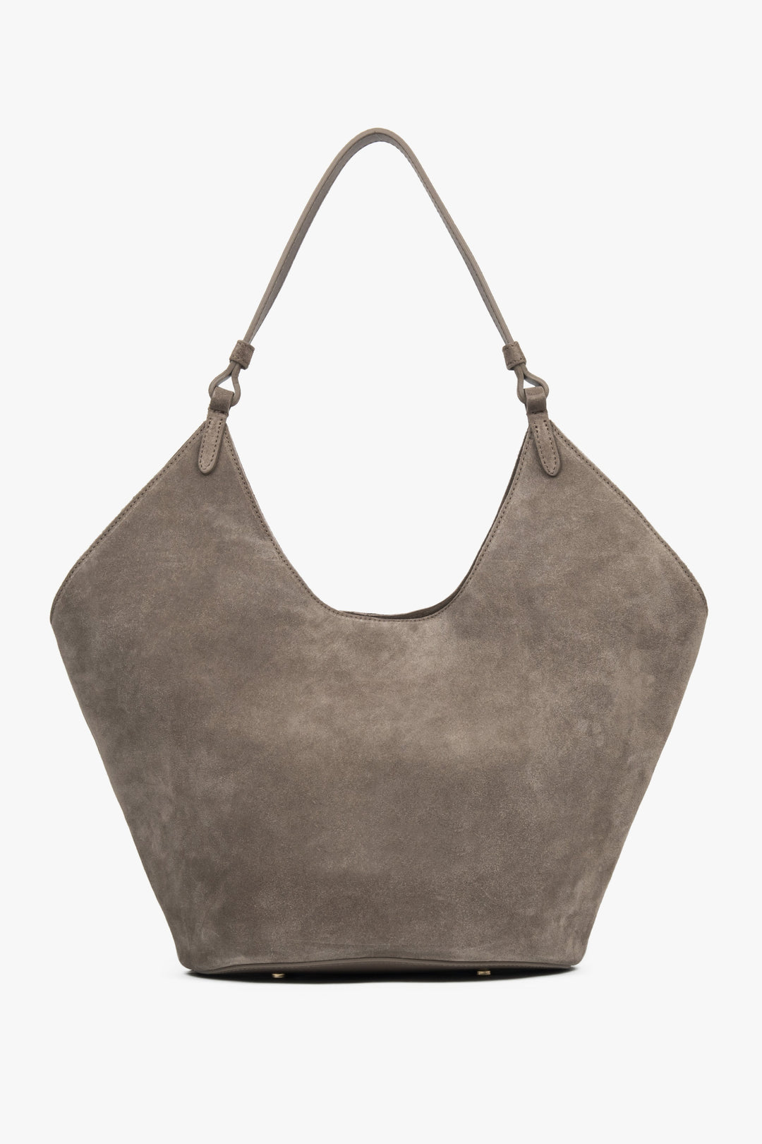 Women's Dark Grey Hobo Bag made of Italian Genuine Premium Velour Estro ER00118146.