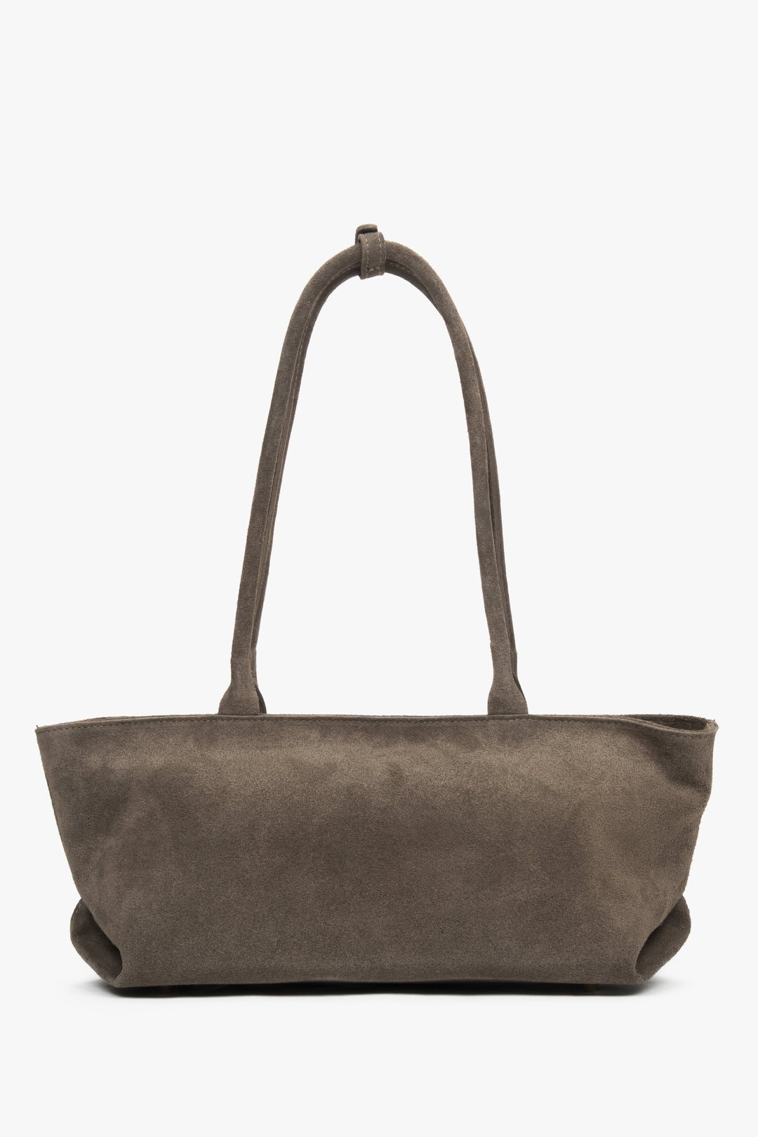 Made of Premium Italian Genuine Velour, women's dark grey tote handbag with long handles.