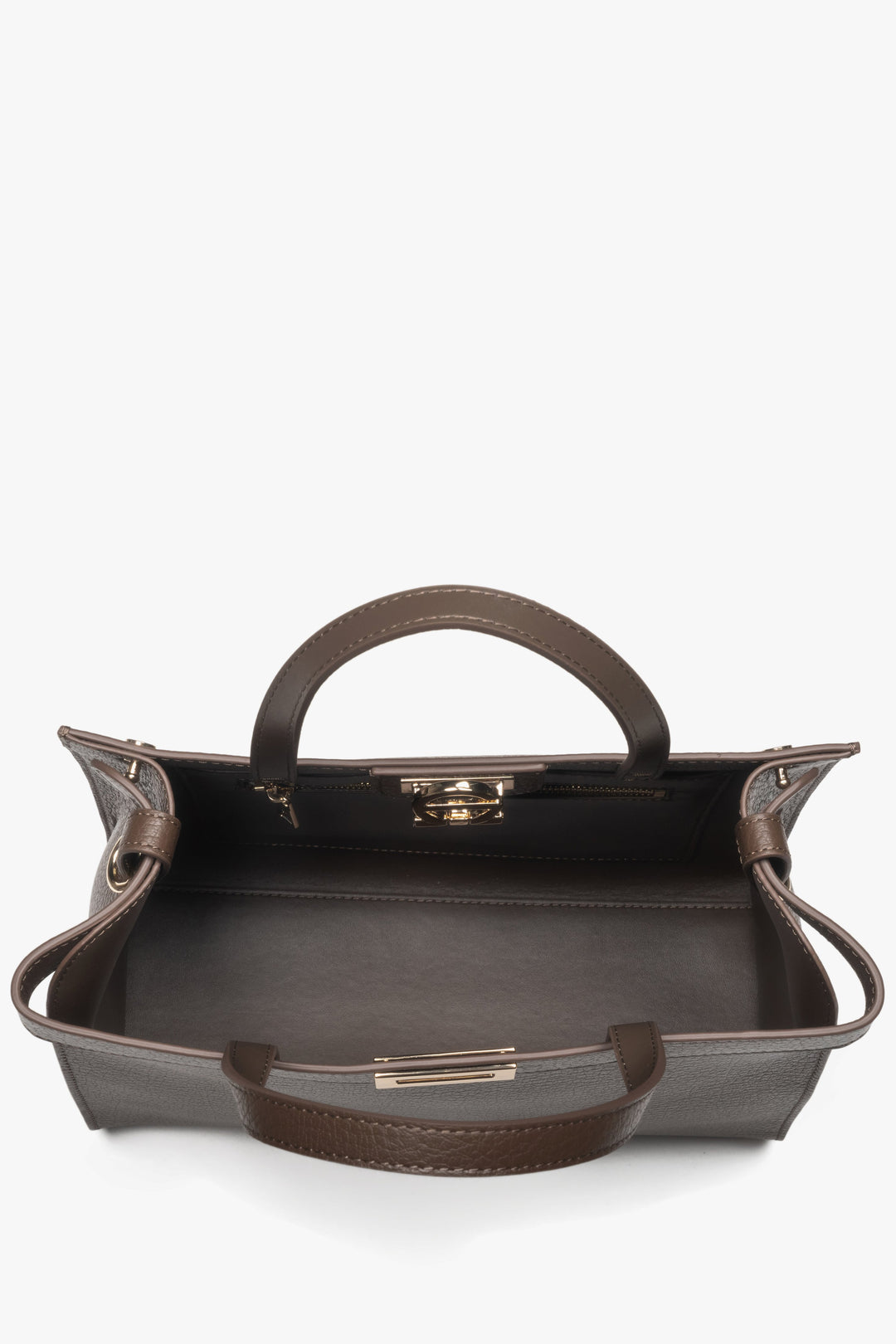 Sophisticated leather tote bag with a compact shape, perfect for everyday essentials and polished daily looks.