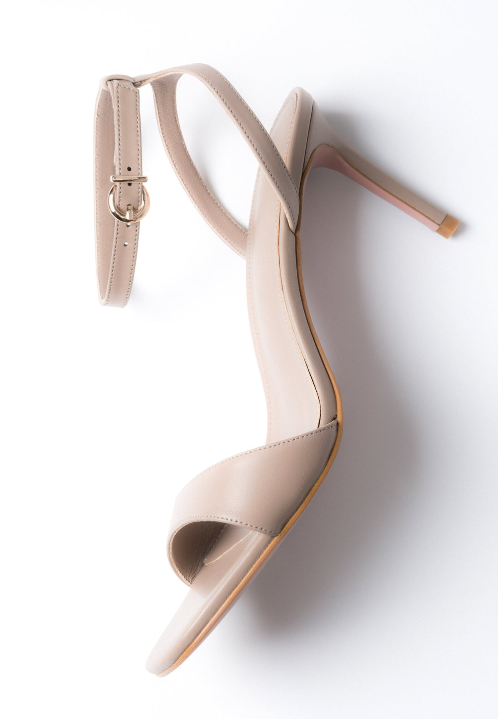 Women's Elegant Beige Leather Stiletto Sandals Estro ER00119499.