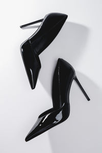Women's Elegant Black Patent Leather Pointed Stiletto Pumps Estro ER00120671.