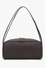 Women’s Elegant Dark Brown Shoulder Bag made of Genuine Leather Estro ER00118389.