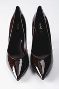 Women's Elegant Dark Brown Patent Leather Pointed Stiletto Pumps Estro ER00120672.