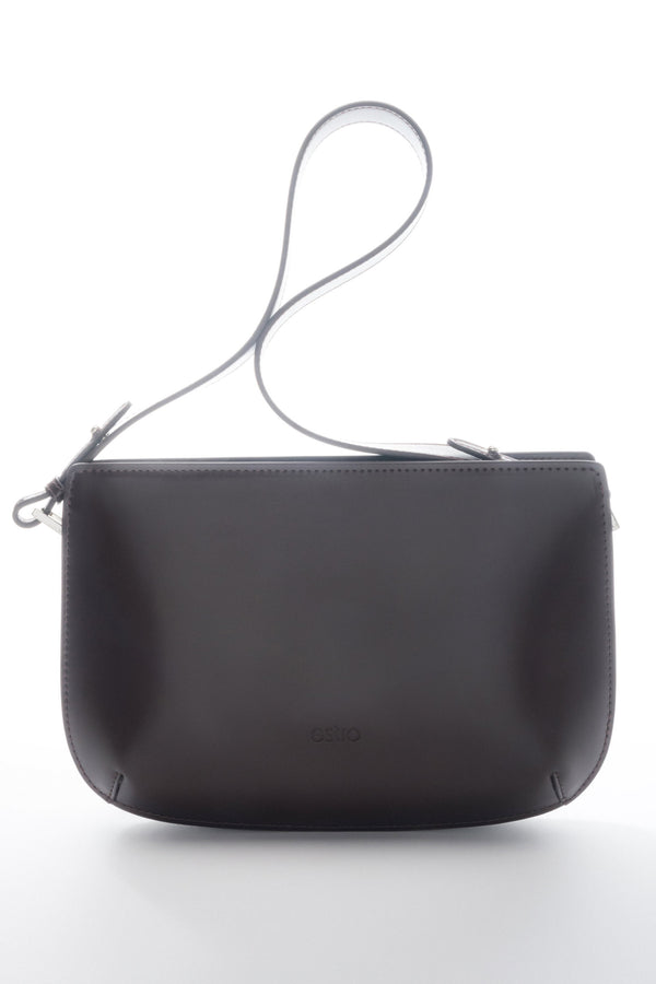 Women's Elegant Dark Brown Shoulder Bag made of Genuine Leather Estro ER00118994.