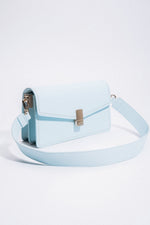 Women’s Elegant Light Blue Leather Shoulder Bag with Gold Details Estro ER00117252.