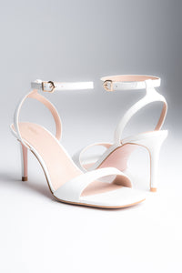 Women's Elegant White Leather Stiletto Sandals Estro ER00119289/