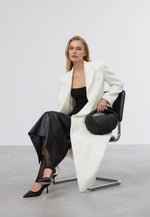 Women’s Flexible Black Half-Moon Handbag made of Genuine Leather Estro ER00118346.