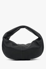 Women’s Flexible Black Half-Moon Shoulder Bag made of Genuine Leather Estro ER00118346.