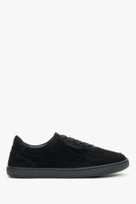 Women's Flexible Black Genuine Velour Barefoot Sneakers Estro ER00120419.