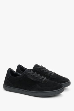 Women’s flexible black natural velour barefoot sneakers Estro.
