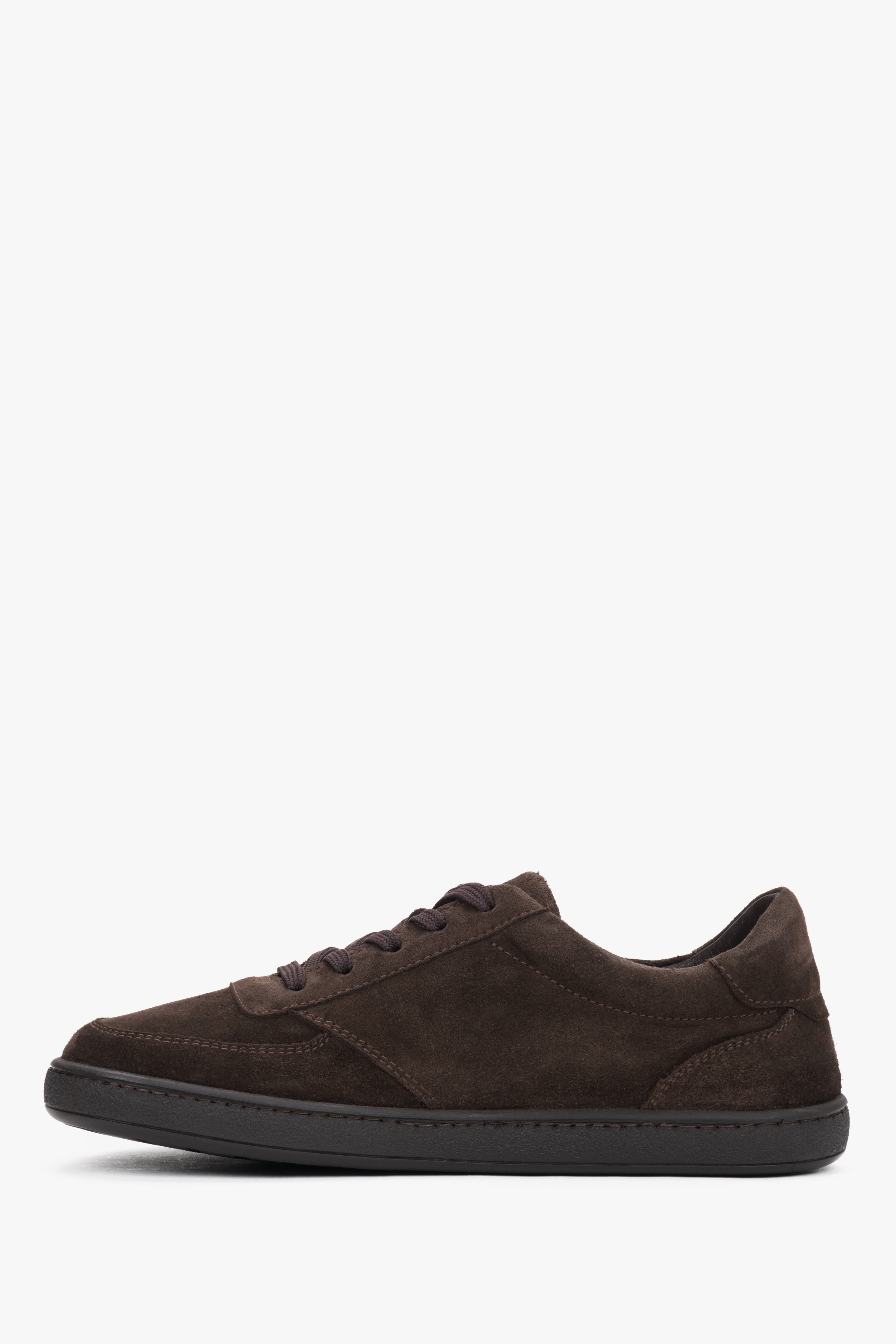 Dark brown women’s barefoot shoes Estro made of flexible natural velour.