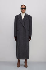 Women’s Grey Ankle-Length Coat with Natural Wool and Viscose Estro ER00117897.