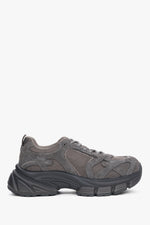 Women's Grey Chunky Sole Sneakers in Genuine Velour and Textile ES8 ER00120359.
