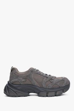 Women's Grey Chunky Sole Sneakers in Genuine Velour and Textile ES8 ER00120359.