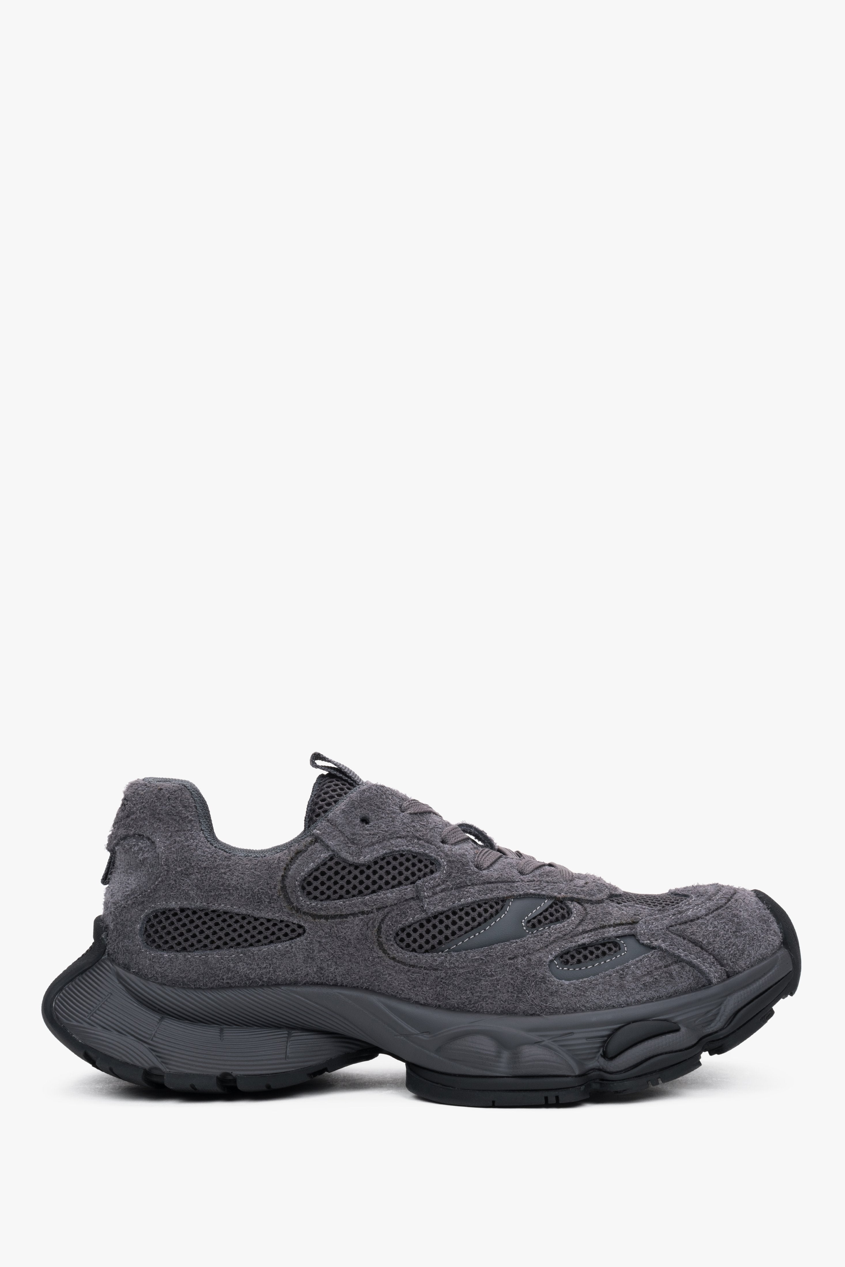 Women's Grey Soft Velour Sneakers on a Flexible Platform ES8 ER00120360.